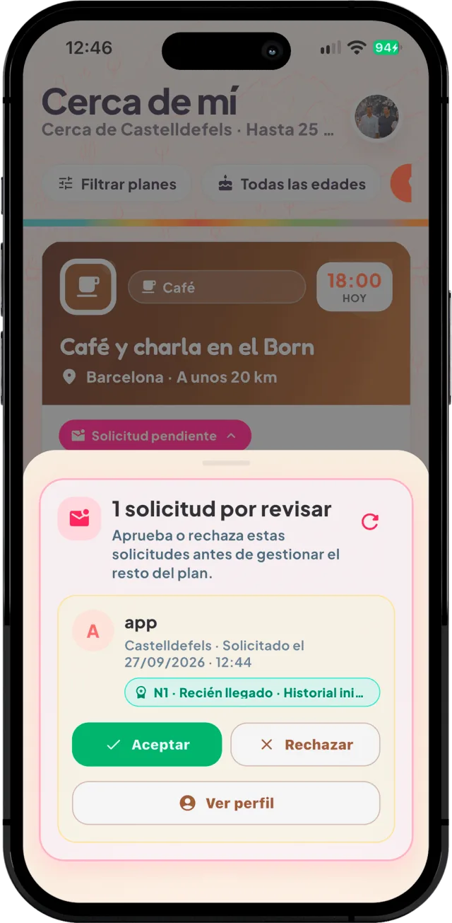 Gestión de solicitudes para un plan en De Salidita